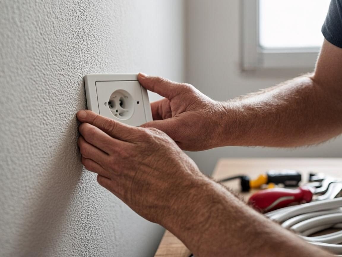 Installation d'une prise murale dans une pièce neuve